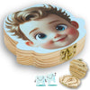 Chwf Haolimai Baby Tooth Fairy Keepsake Box - Personalized Wooden First Teeth Holder, Kids Lost Tooth Storage And Saver With Lan