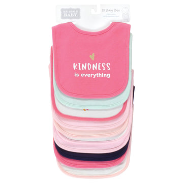 Hudson Baby Unisex Baby Cotton Bibs, Empowerment, One Size