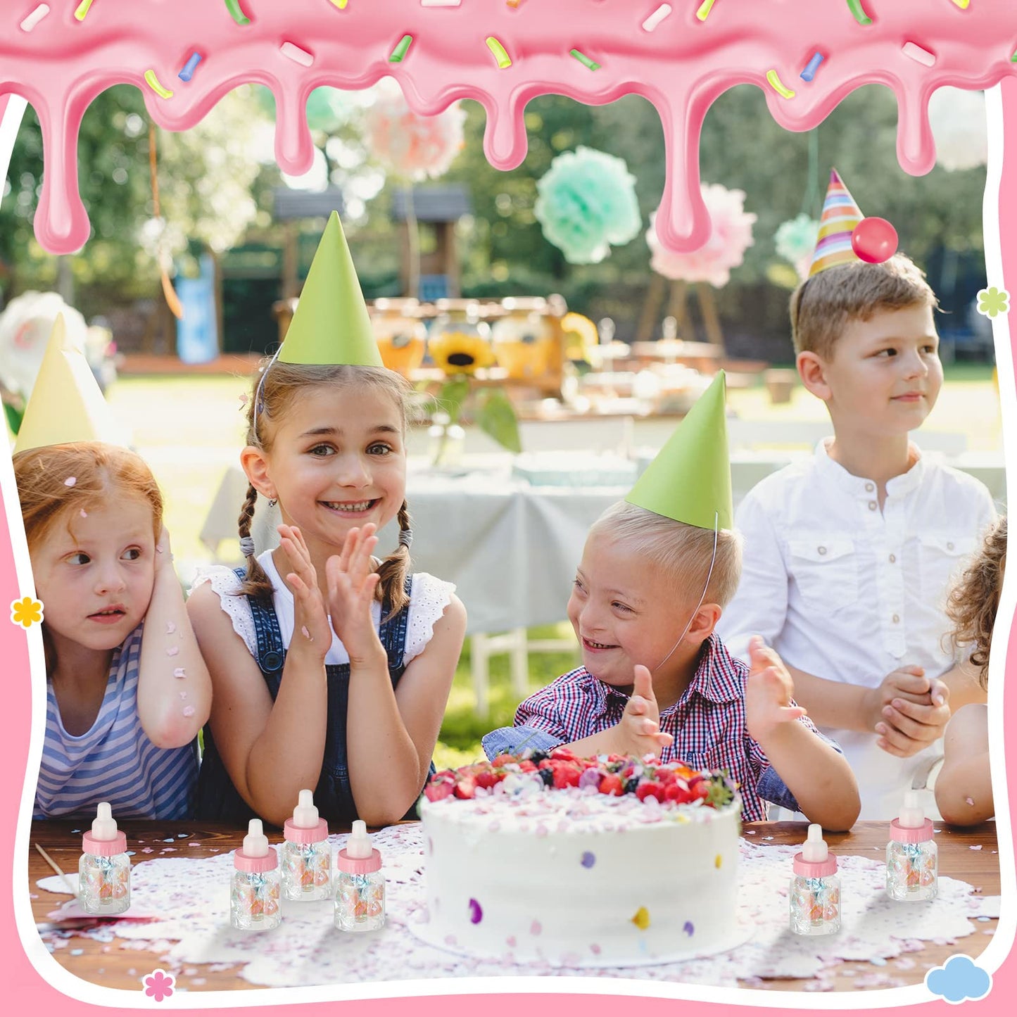 Tessco 72 Pcs 3.5 Inch Baby Bottle Shower Favor Mini Plastic Candy Bottle Clear Plastic Baby Bottles For Baby Shower Mini Baby B