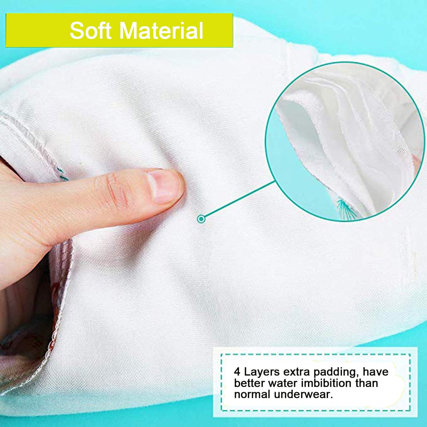 6 Pack Potty Training Pants For Boys Girls, Learning Designs Training Underwear Pants(4T-5.5T)