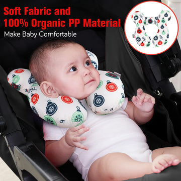 Kakiblin Baby Travel Pillow For Head And Neck, Upgraded Baby Support Pillow, Baby Neck Pillows For Car Seat,Pushchair,Travel,(Cr