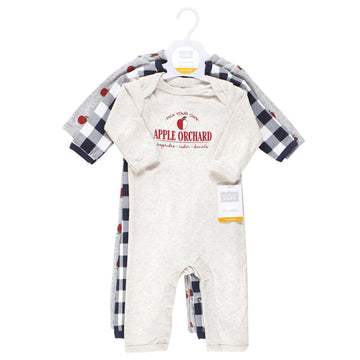 Hudson Baby Unisex Baby Cotton Coveralls, Apple Orchard, 9-12 Months