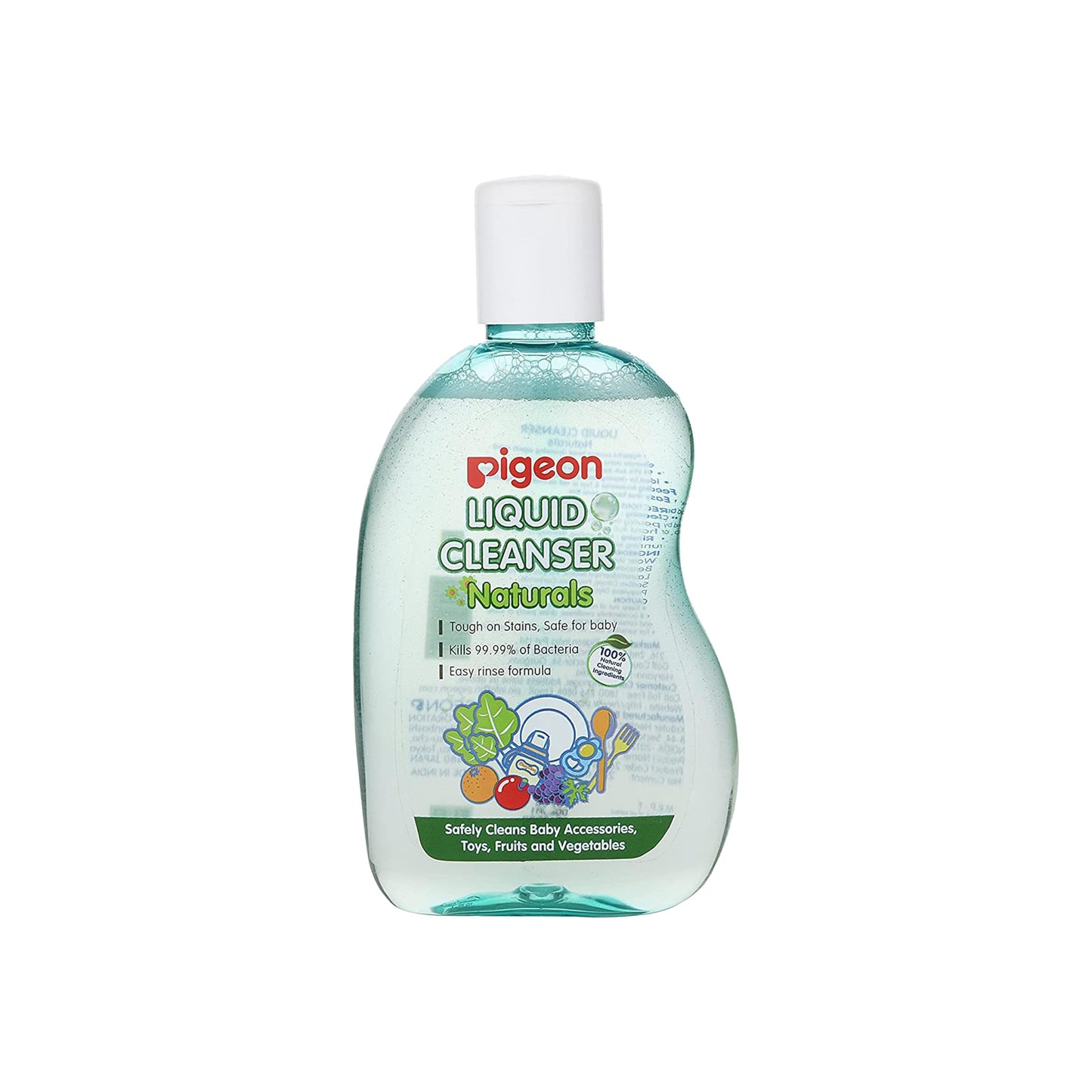Pigeon Bottles Cleanser 200 Ml (Green) | Safe For Feeding Bottles & Vegetables | Anti-Bacterial Bottle Wash | Removes Milk Resid