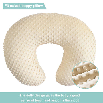 Ievolve Minky Nursing Pillow Cover Breast Feeding Pillow Cover Slipcover U Shape For Baby Boy Girl,Cover Only(Lightbeige)