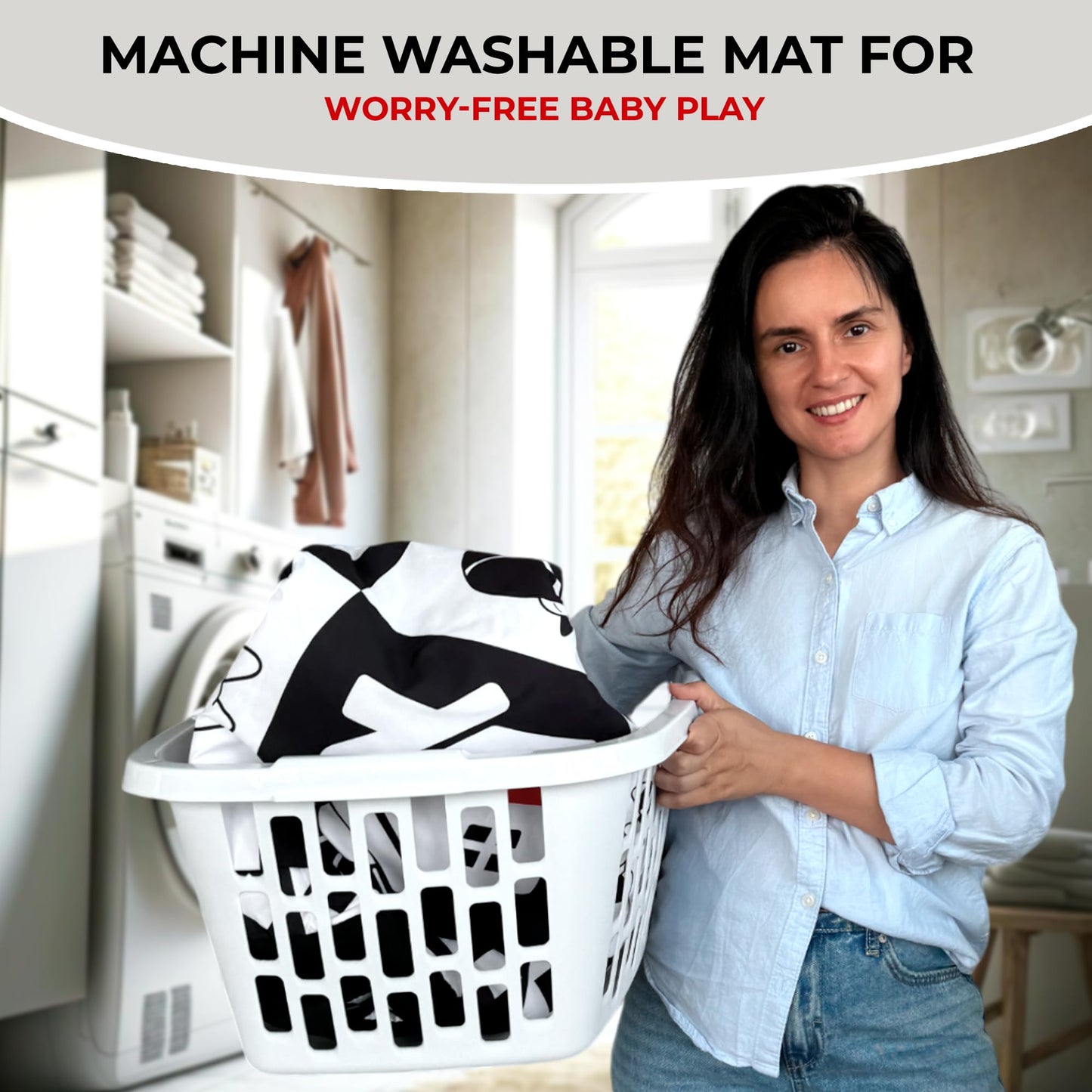 Quokka Padded Baby Mat For Floor Tummy Time - Super Soft Black&White Play Mat For Kids Toddlers & Infants - 6 Toys | Thick Pad |