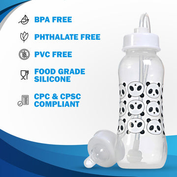 Hands-Free Baby Bottle - Anti-Colic Self Feeding 9 Oz Baby Bottle Nursing System With Fast Flow Nipple/Teat 3M+ Infant (2 Bottle