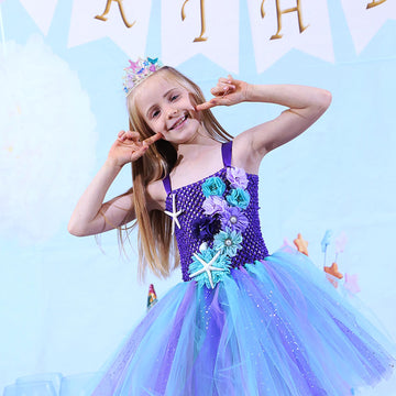 Cieher Mermaid Crown: Starfish Tiara With Combs For Girls, Party Decorations And Costume Accessories