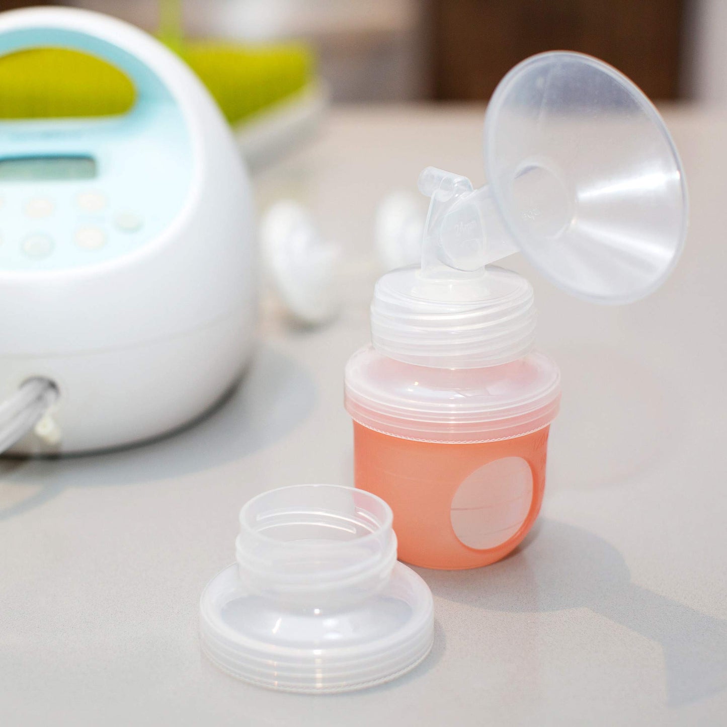 Boon Nursh Wide Neck Breast Pump Adaptor - Works With Spectra And Avent Breast Pumps - Compatible Nursh Bottles - Breastfeeding