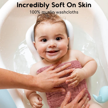 Unnivoll Muslin Baby Washcloths 6 Pack, 100% Cotton Wash Cloths For Babies, Large 12''X12'' Burp Cloths Absorbent And Soft For N