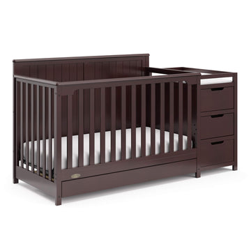 Graco Hadley 5-In-1 Convertible Crib And Changer With Drawer (Espresso) - Greenguard Gold Certified, Crib And Changing -Table Co