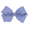 Wee Ones Girls' Classic Grosgrain Hair Bow With Plain Wrap Center On A Weestay Hair Clip, Handmade, Mini Sized Bow, Blue Bird