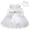 Baby Christmas Embroidery Lace Dresses Little Kid Easter Halloween Wedding Formal Event Dress (White 8348,24M)