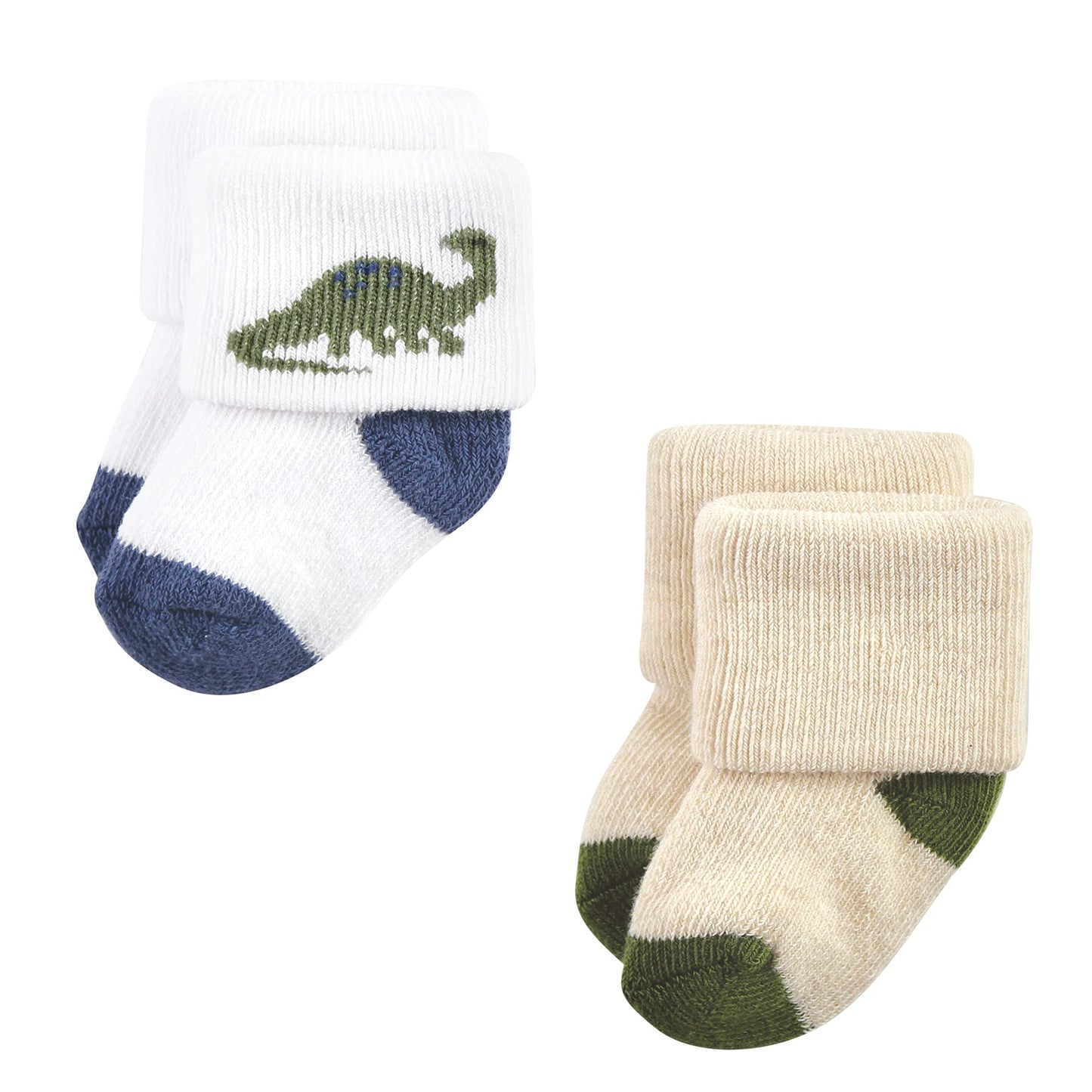 Hudson Baby Unisex Baby Cotton Rich Newborn And Terry Socks, Dinosaur Explorer, 6-12 Months