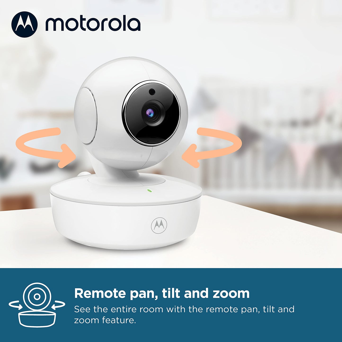 Motorola Baby Monitor Vm36Xl - Indoor Video With Camera, 480X272P, 1000Ft Range, 2.4 Ghz Wireless 5' Screen, 2-Way Audio, Remot
