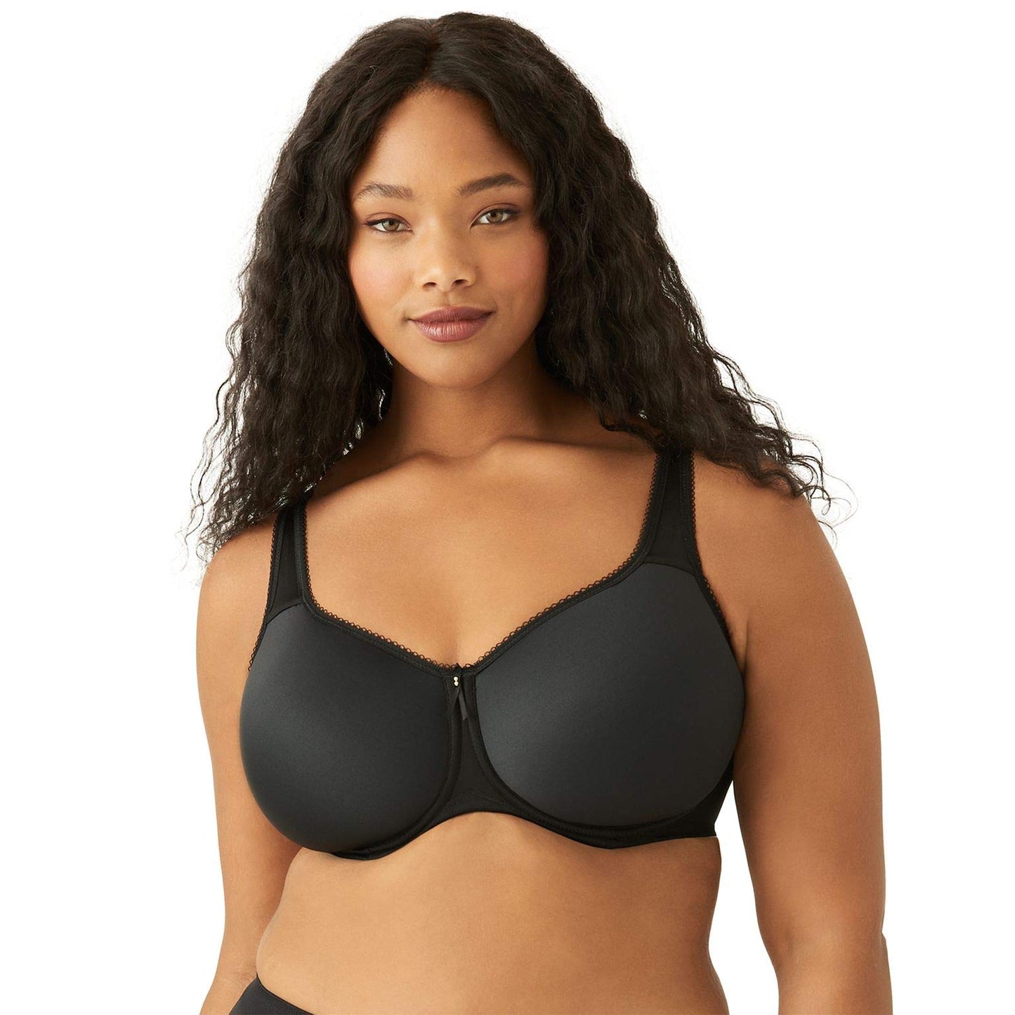 Wacoal Womens Plus Size Basic Beauty Spacer Underwire T-Shirt Bra, Black, 46C