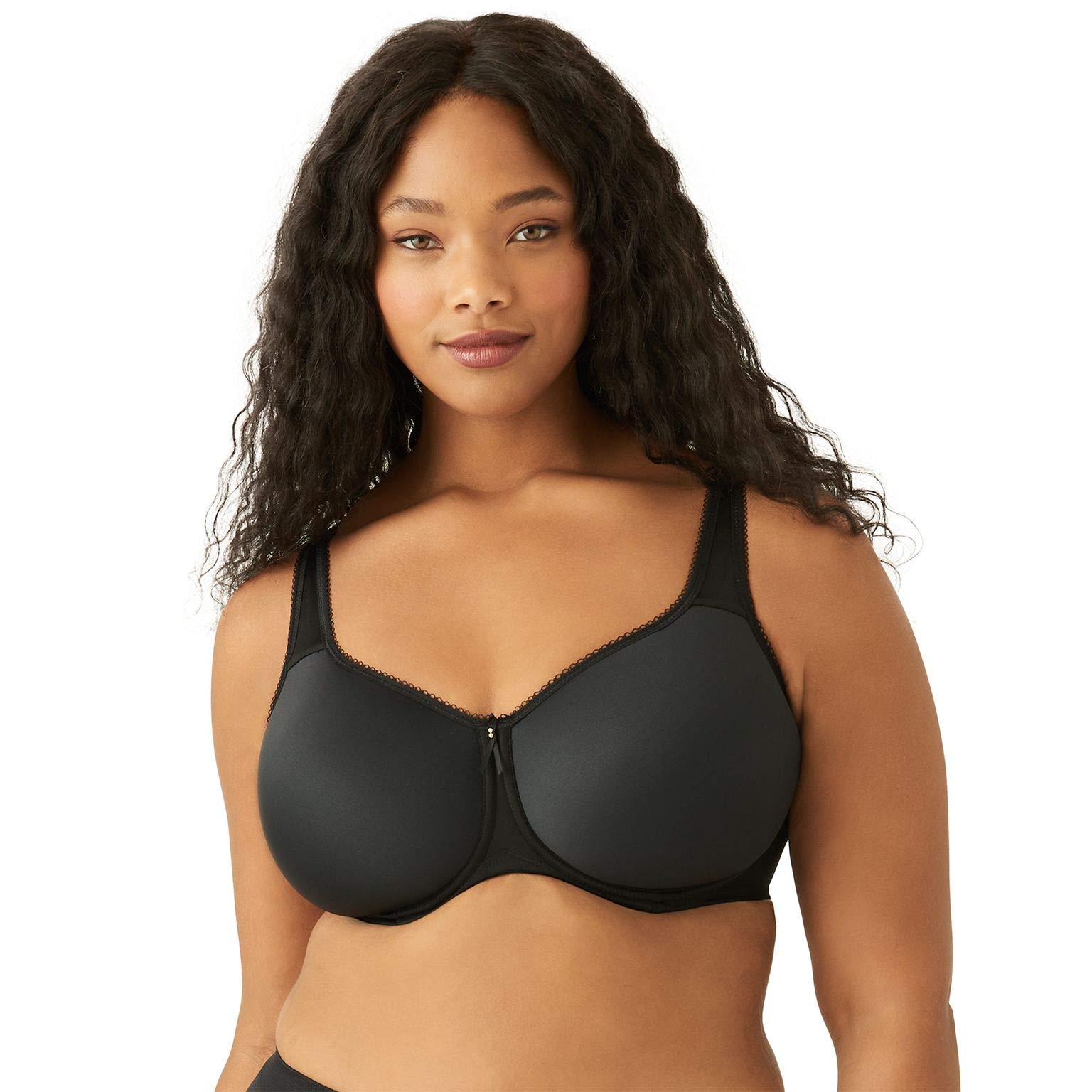 Wacoal Womens Plus Size Basic Beauty Spacer Underwire T-Shirt Bra, Black, 46C