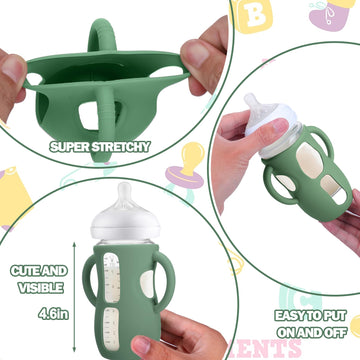 Busoha 3 Pack Silicone Sleeves For Avent Natural Baby Bottles - Drop Protection Baby Bottle Holder With Handle Compatible With P