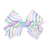 Wee Ones Girls' Easter Print Grosgrain Hair Bow On Wee Stay No-Slip Clip, Handmade, Medium, Spring Stripe Print