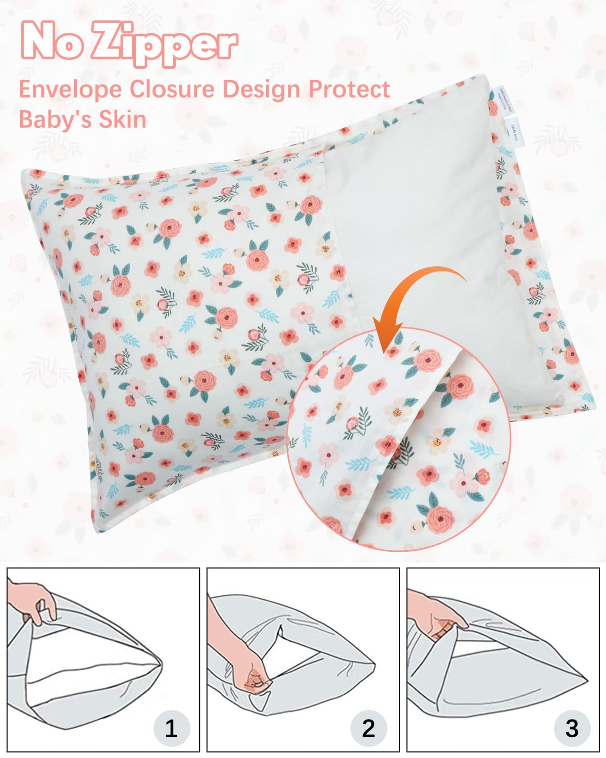 Alvababy Toddler Pillowcases 2 Pack Organic Cotton Kids Pillow Cover Fit 13'X 18' Or 12'X17' Envelope For Girl Boy Sleepy Tr