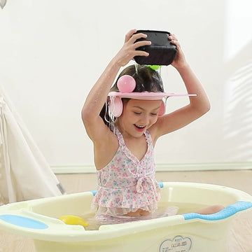 Baby Shower Cap Shampoo Visor Shield Hat Kids Bath Washing Hair Rinser Prevents Water From Pooling In Face For To Protect The Ey