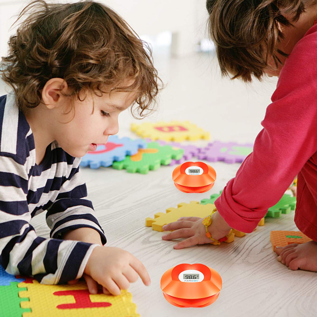 Famidoc Baby Bath Thermometer Floating Toy Bath Tub Thermometers, Flower