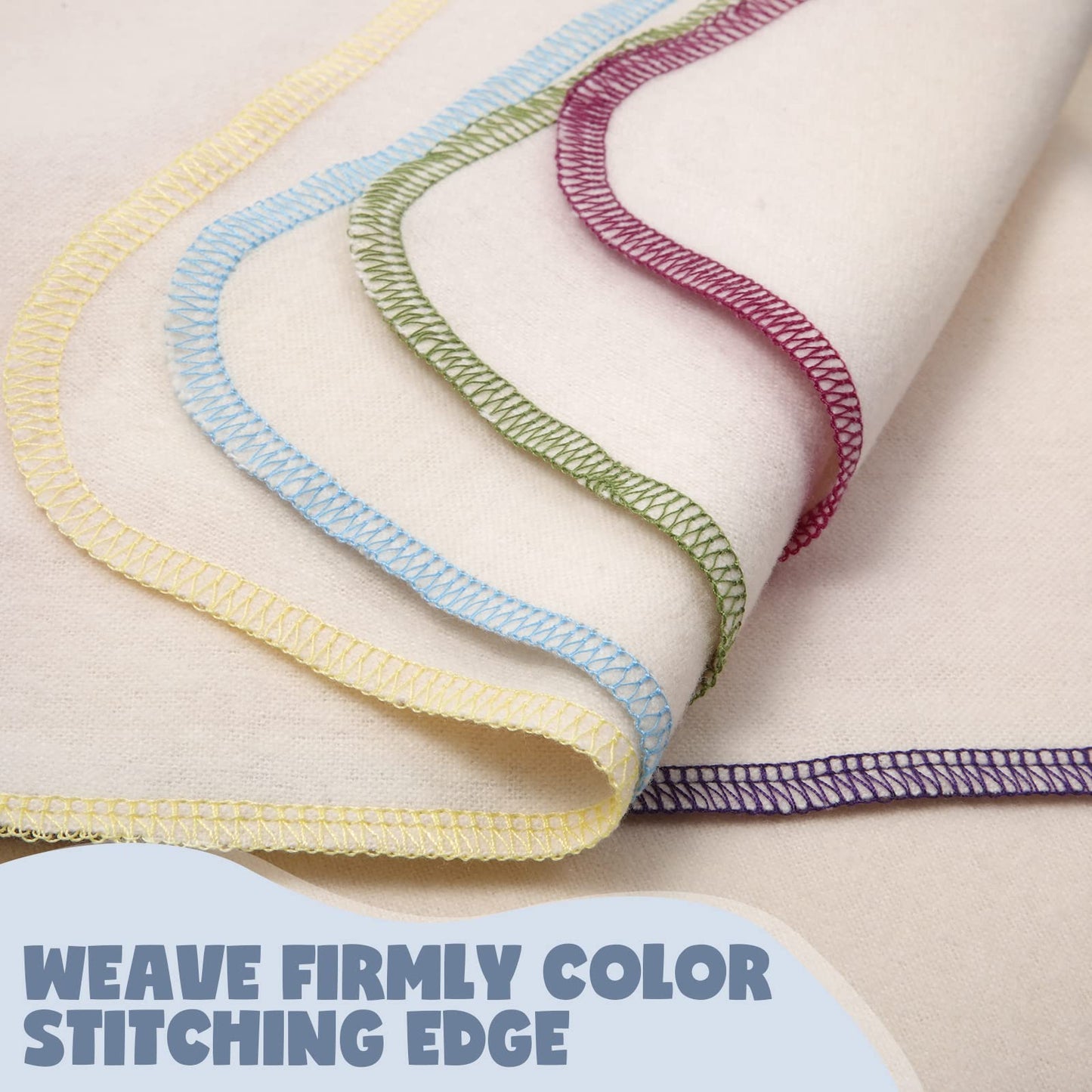 Mimorou 45 Pcs Flannel Cloth Baby Wipes Reusable Baby Diapers Wipes Washable Natural Unbleached Baby Face Wipes Soft And Sturdy