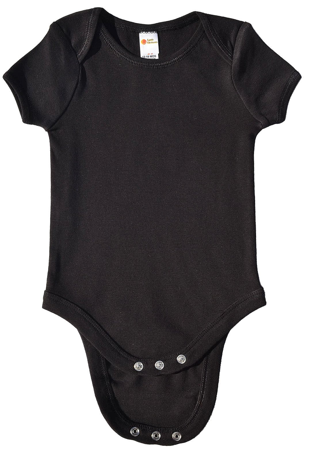 Earth Elements Baby Short Sleeve Bodysuit 12-18 Months Black