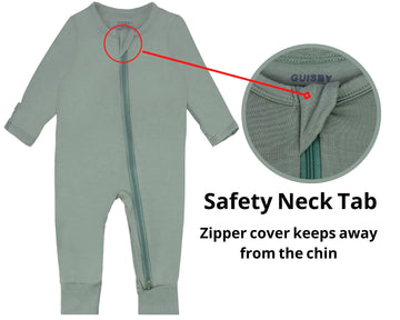 Rayon Baby Sleeper With Mitten Cuffs, Footless Pajamas Baby Boy 6-12 Months Green