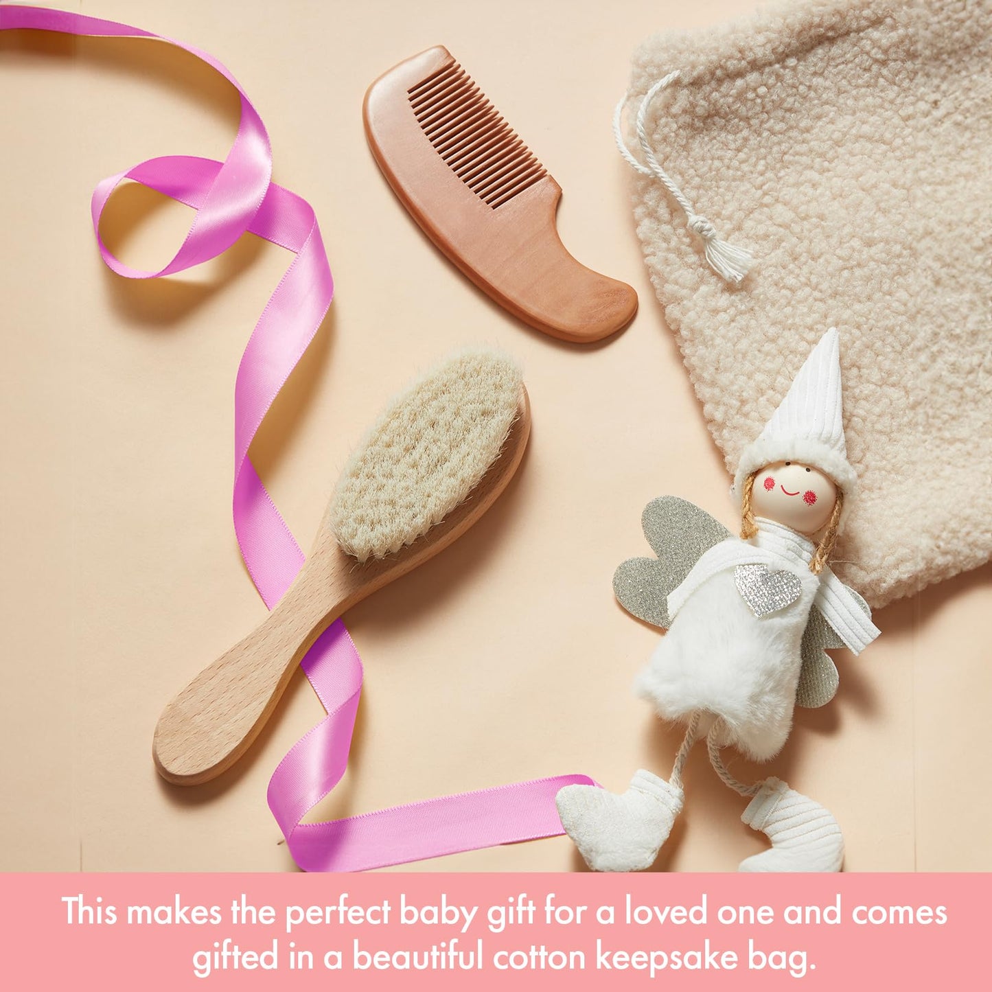 Myzi Baby Hair Brush Set - Baby Brush And Comb Set Newborn, Baby Comb And Brush Set Boy And Girl, Newborn Hair Brush And Newborn