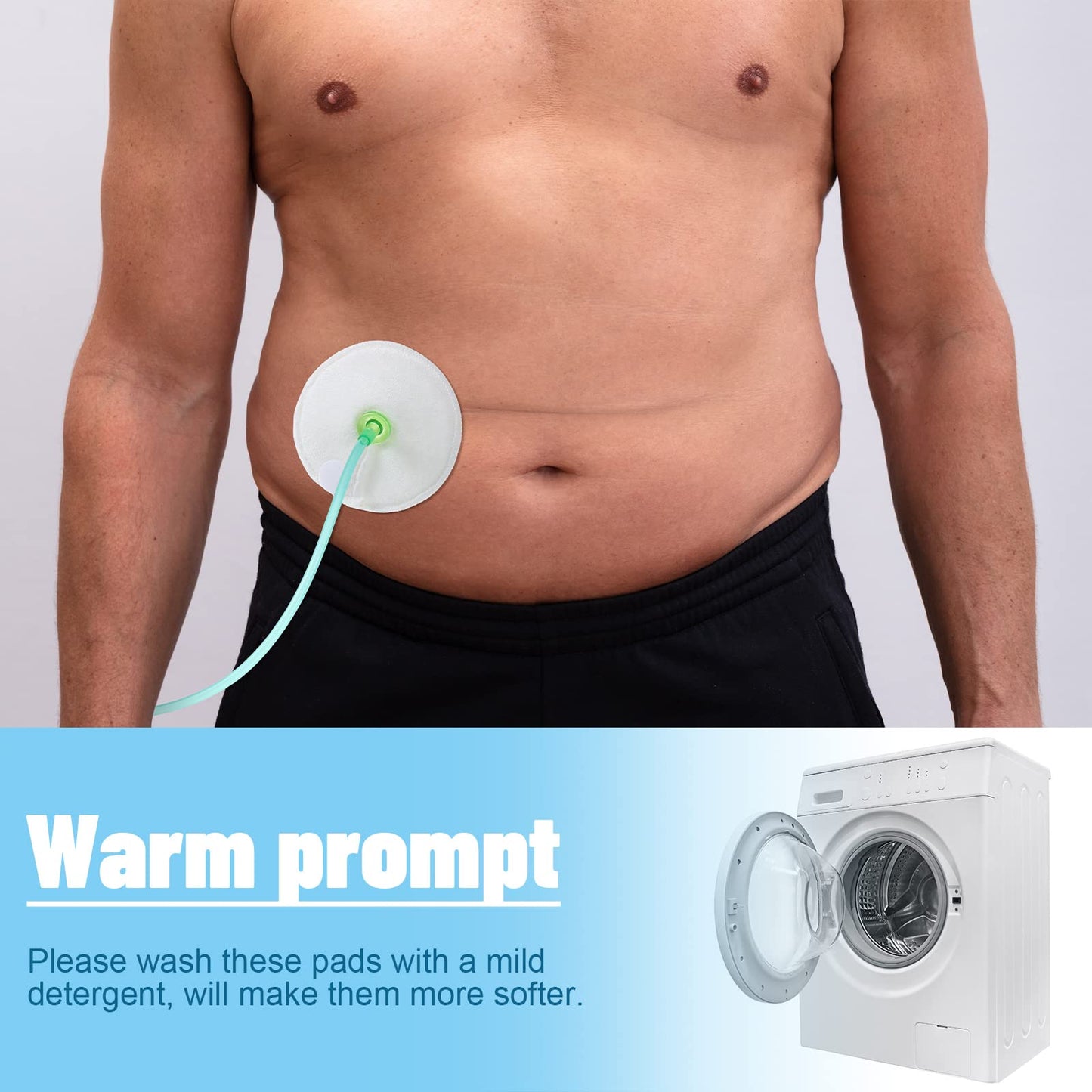 56 Pack G Tube Button Covers G Tube Pads Holder Peritoneal Abdominal Feeding Tube Supplies Soft Absorbent Cotton Pads Nursing Pa