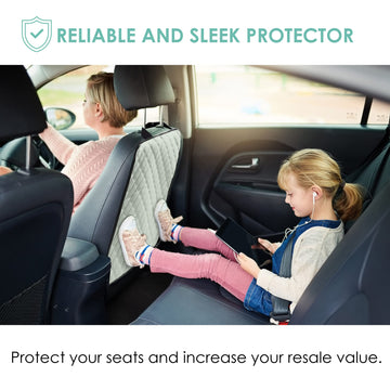 Fh Group Faux Leather Back Seat Kick Protectors - 2 Pack Diamond Stitched Back Seat Protector For Driver And Passenger Seat, Wat