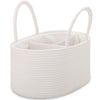 Comse Large Diaper Caddy Organizer For Girl Boy, Gift Basket, Car Diaper Caddy With Handles, Cotton Rope Diaper Basket, Baby Sho