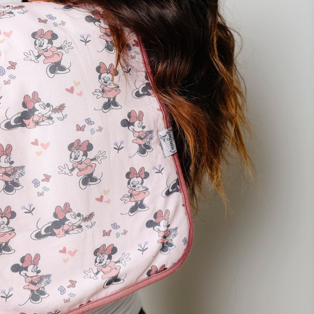 Baby Burp Cloth Large 21''X10'' Size Premium Absorbent Triple Layer 3-Pack Gift Set 'Minnie Mouse' By Copper Pearl