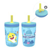 Zak Designs 15Oz Baby Shark Kelso Tumbler Set, Bpa-Free Leak-Proof Screw-On Lid With Straw Made Of Durable Plastic And Silicone,