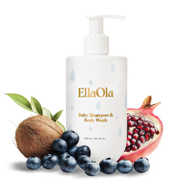 Ellaola Tear Free Baby Shampoo & Body Wash - Organic, Hypoallergenic Baby + Kid Soap Hydrates & Nourishes While Gently Cleansing