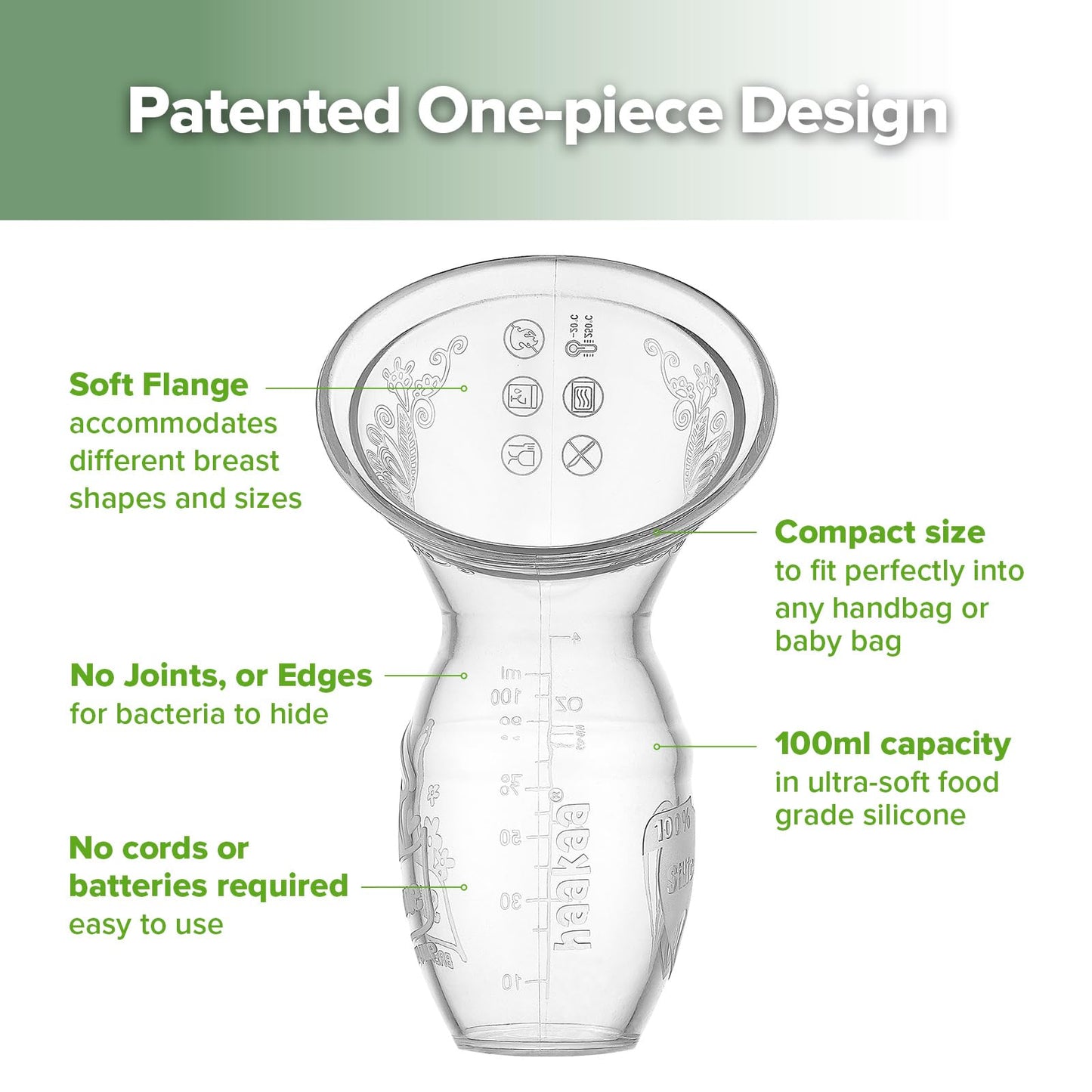 Haakaa Manual Breast Pump Breastfeeding Pump With Food Grade Silicone Cap (Grey) 4Oz/100Ml