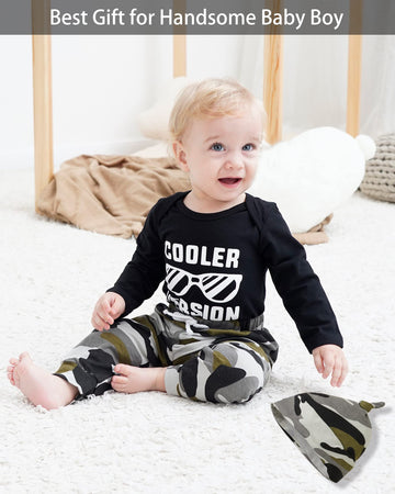 Nzrvaws Baby Boy Clothes 12-18 Months Toddler Boy Clothing Set Infant Romper Cooler Version Of Dad Camouflage Top Long Pants Wit