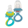 Nuby Baby? First Food Feeder - Soft Silicone Feeding Pouch With Hygienic Cover | For First Soft Foods And Teething | 2 Pack: Aqu