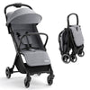 INFANS Ultra-Compact Fold Airplane Ready Travel Stroller, One-Hand Gravity Fold Near Flat Recline Seat, Foldable Toddler Strolle