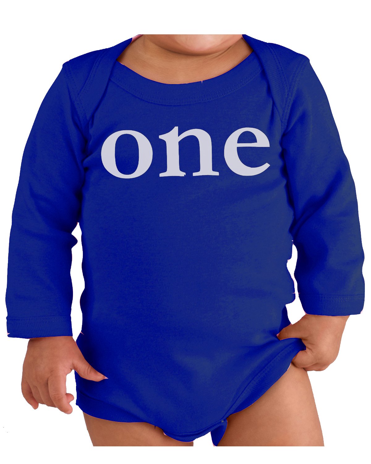 Custom Kingdom Baby Boys And Girls One Year Old First Birthday Bodysuit (Long-Sleeved 18 Months, Royal Blue)