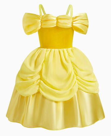 Axaxa Belle Costume For Girls Belle Dress Birthday Party Halloween Costume Cosplay Dress Up For Girls