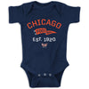 Retro Pennant Baby Apparel For Chicago Football Fans (Nb-7T) (Navy Onesie, 18 Months)