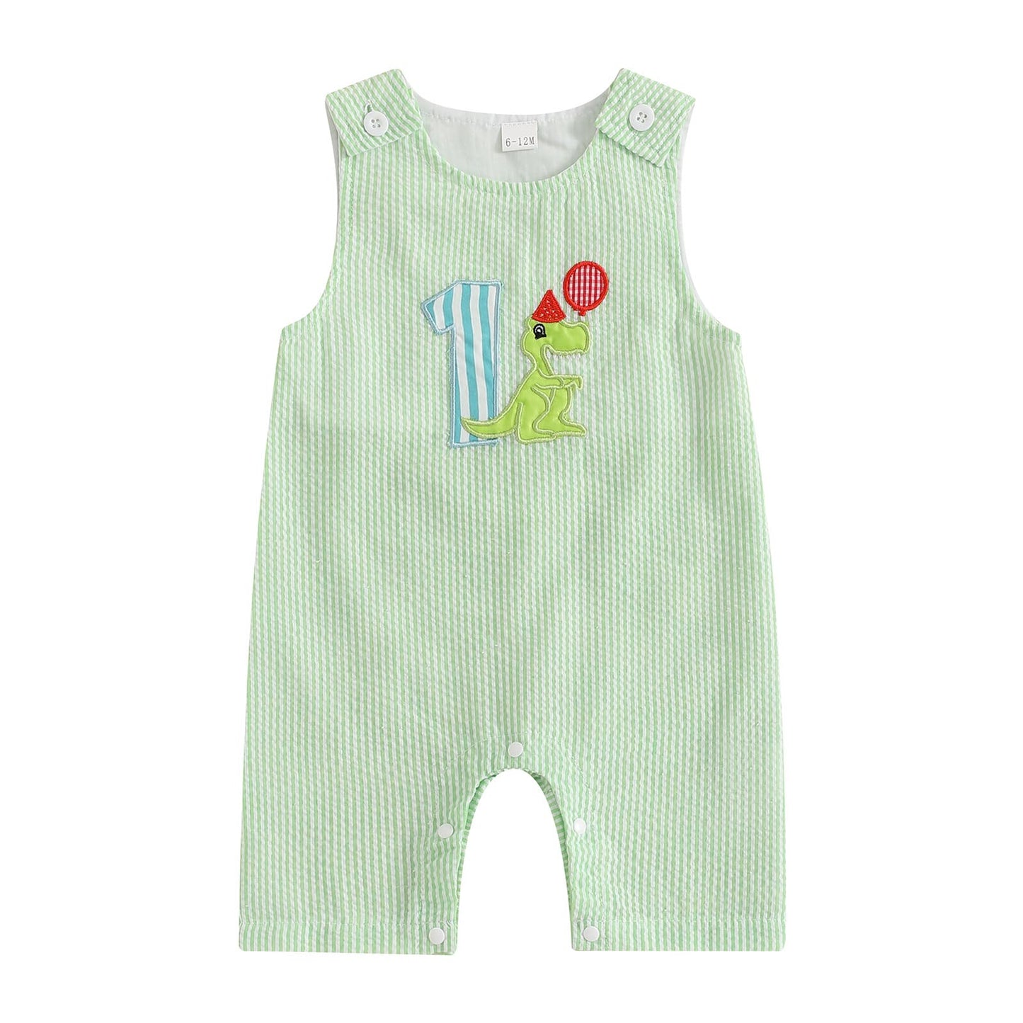 mlpeerw Baby Boy Birthday Outfit Sleeveless 1st Embroidery Birthday Romper Jumpsuit Cute One Piece Cake Smash Outfits (1st Birth