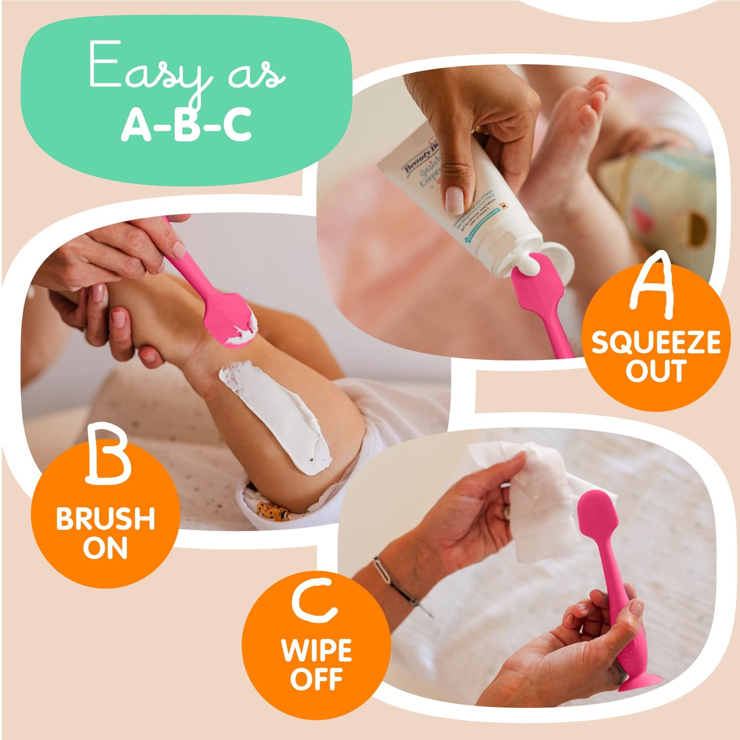 Bumco Diaper Cream Spatula - Bpa-Free Diaper Bag Essentials, Soft Butt Spatula Baby, Mom-Invented Butt Paste Spatula, Bumco Diap