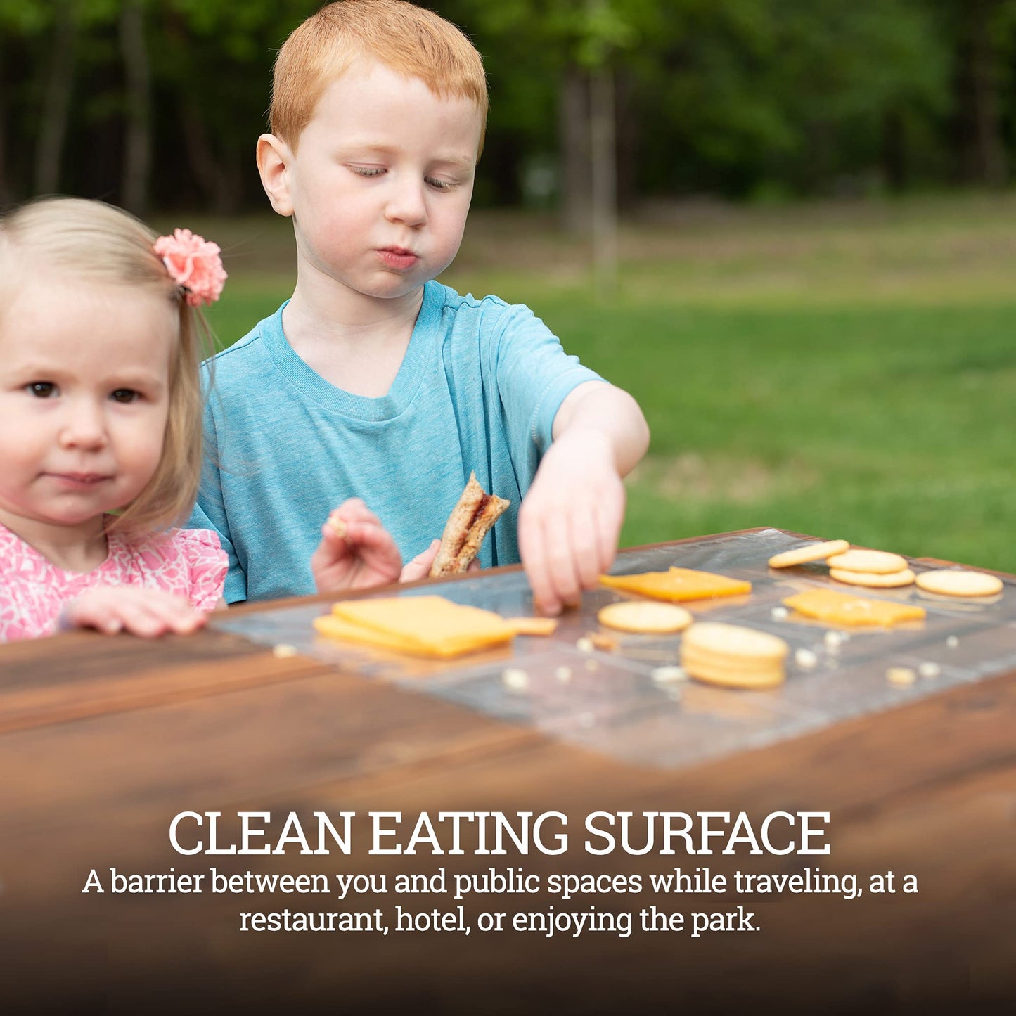 Clear Disposable Placemats For Baby, Toddler, Kids, Adults - Sticky Transparent Table Mat - Adhesive Table Topper Solutions For