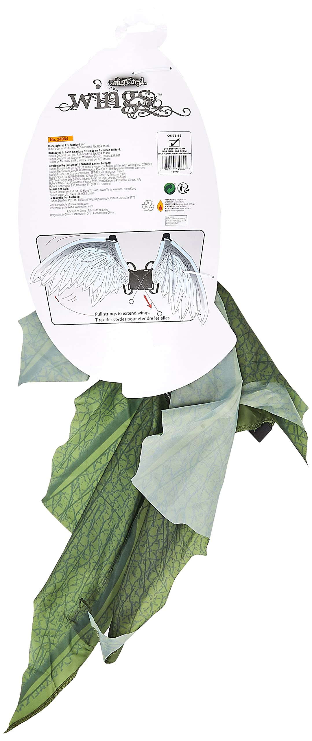 Rubie'S Mechanical Wings Costume Accessory Green