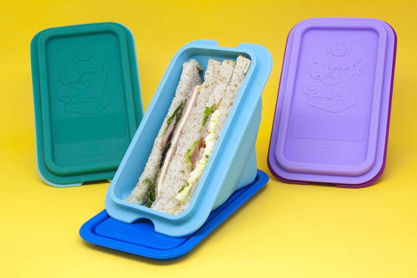 Reusable Sandwich Bags, Collapsible Sandwich Container, Silicone Sandwich Container For Lunch, Bpa & Phthalate Free, 36 Month+