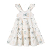 Younger Tree Toddler Baby Girls Infant Clothes Floral Flutter Sleeve Princess Dress Summer Cotton Line Skirts For Girls(3-4T,Whi