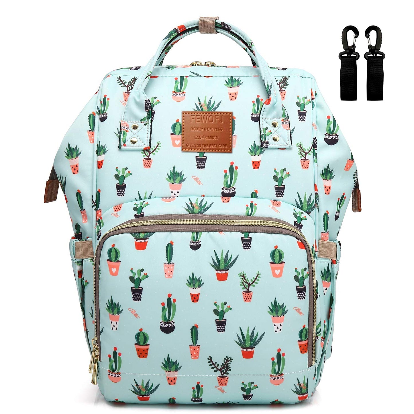 Cactus Diaper Bag Backpack, Women Waterproof Travel Nappy Bag for Baby Care