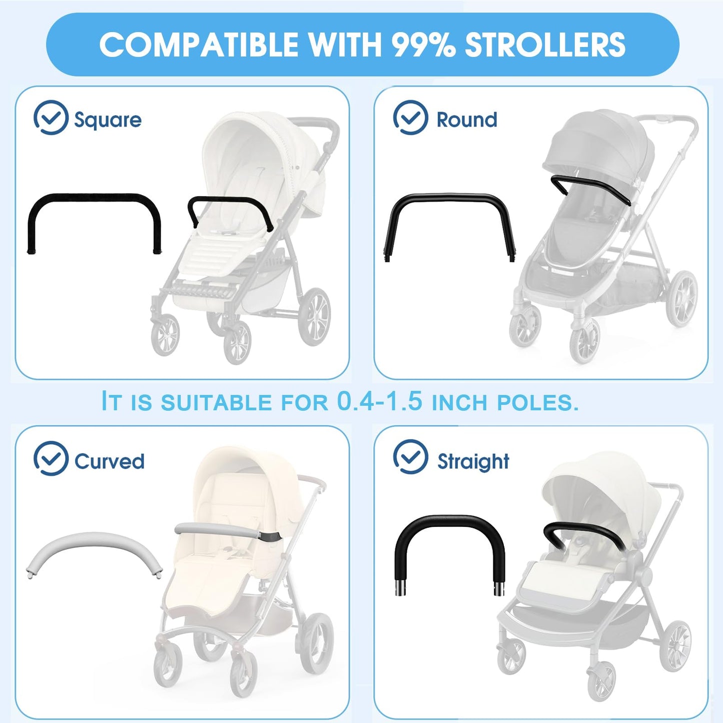 Universal Stroller Snack Tray: Cup Holder Tray With Silicone Flexible Arms Grip Stroller Tray With Dust Cover - Stroller Tray At